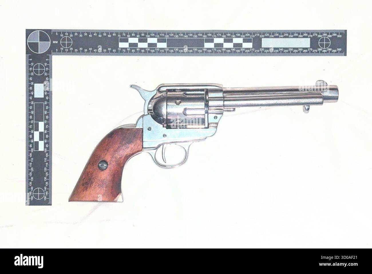 Scena del crimine fuoco braccio prove Foto Stock