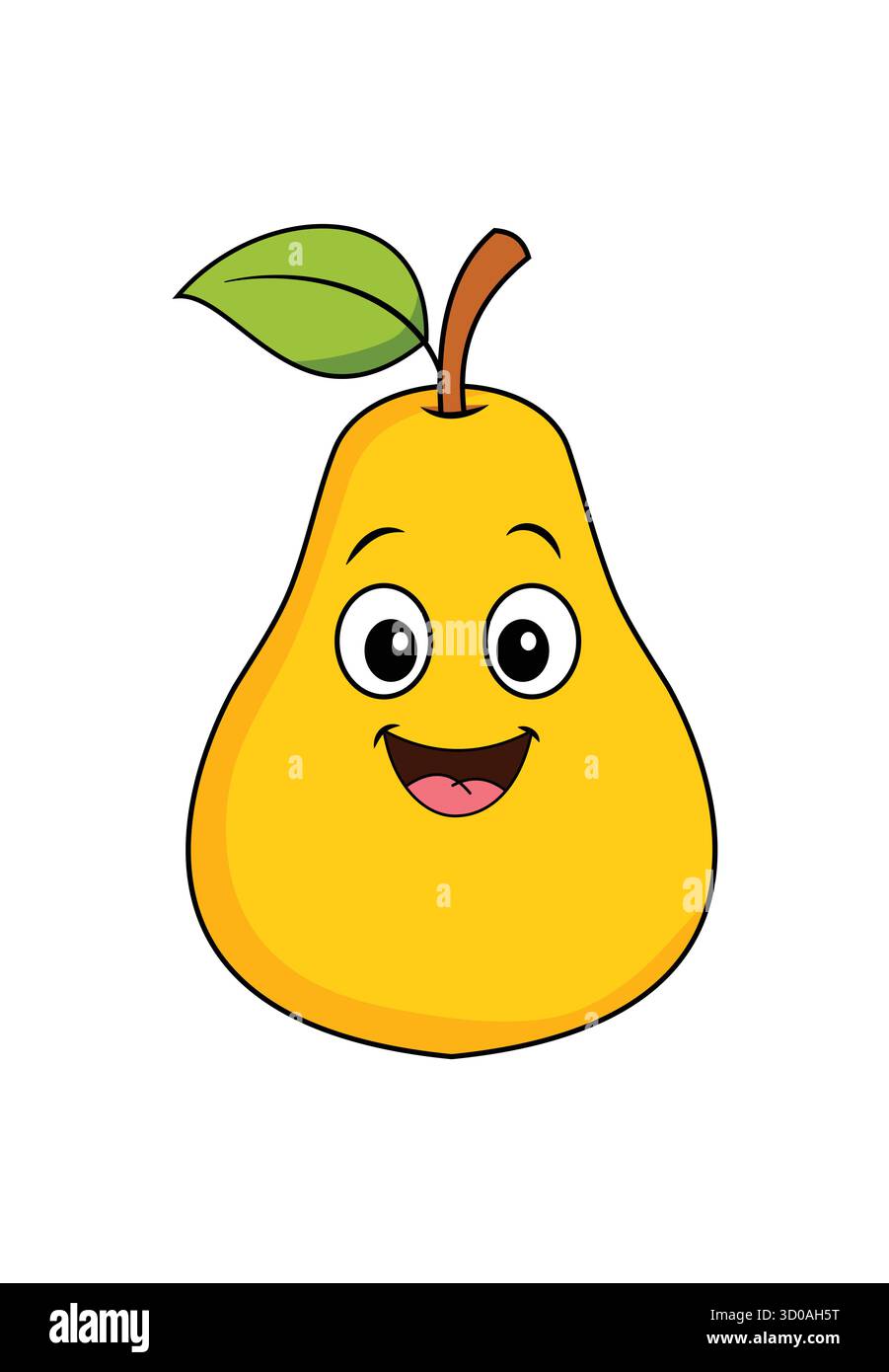 Happy Cartoon Pear for Kids Illustrazione Vettoriale