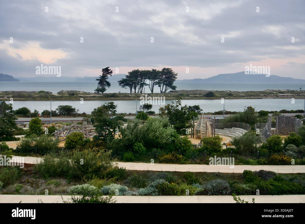 Bayfront Landscape - Albany Bulb e San Francisco Bay View Foto Stock