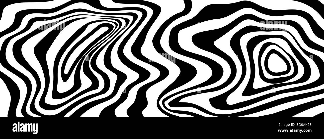 Sfondo decorativo bianco e nero a turbolenza caramellata Illustrazione Vettoriale