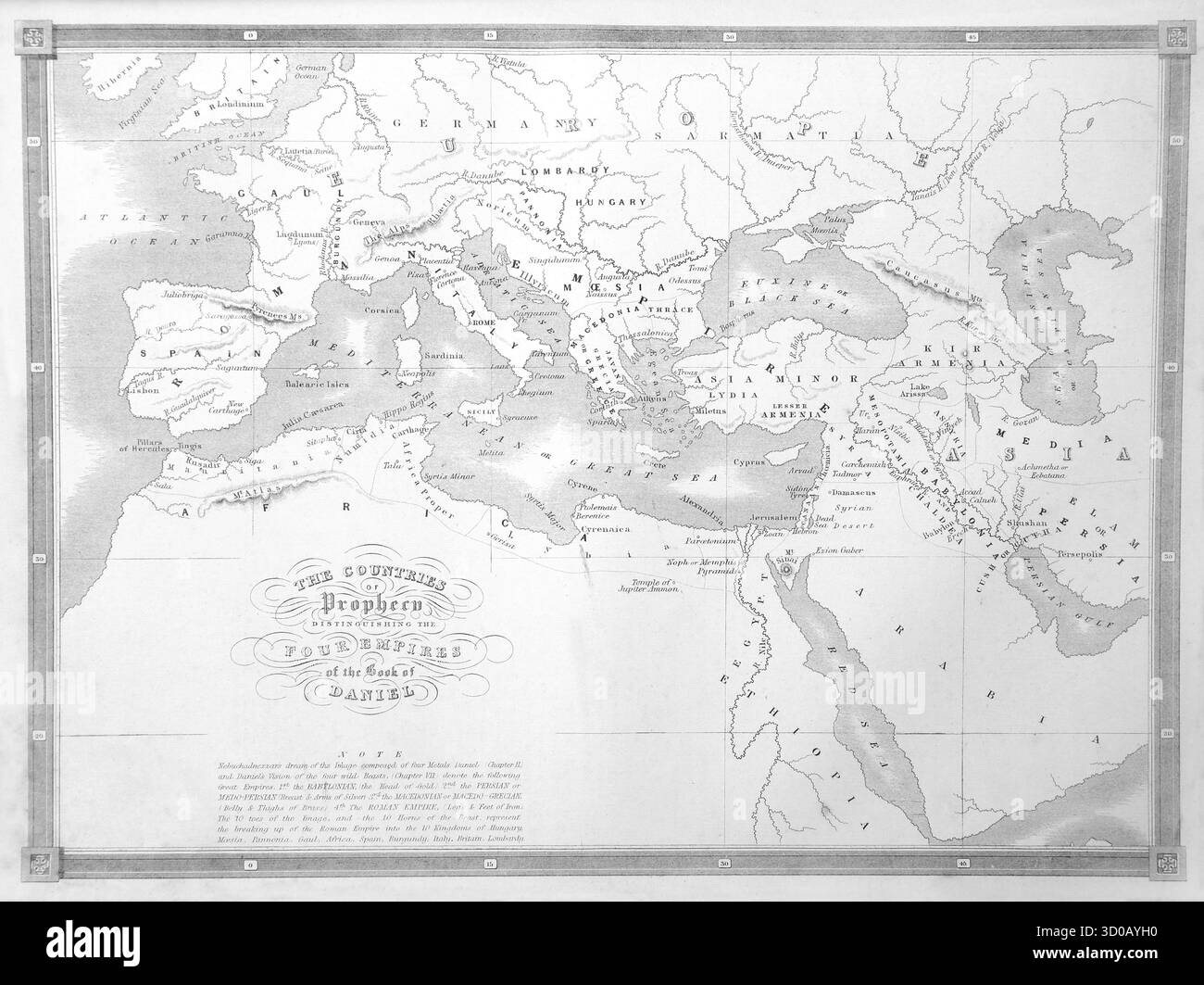 I paesi della Profezia distinguono i quattro imperi (babilonese, persiano, macedone e romano) del Libro di Daniele dal XIX secolo il Sel Foto Stock