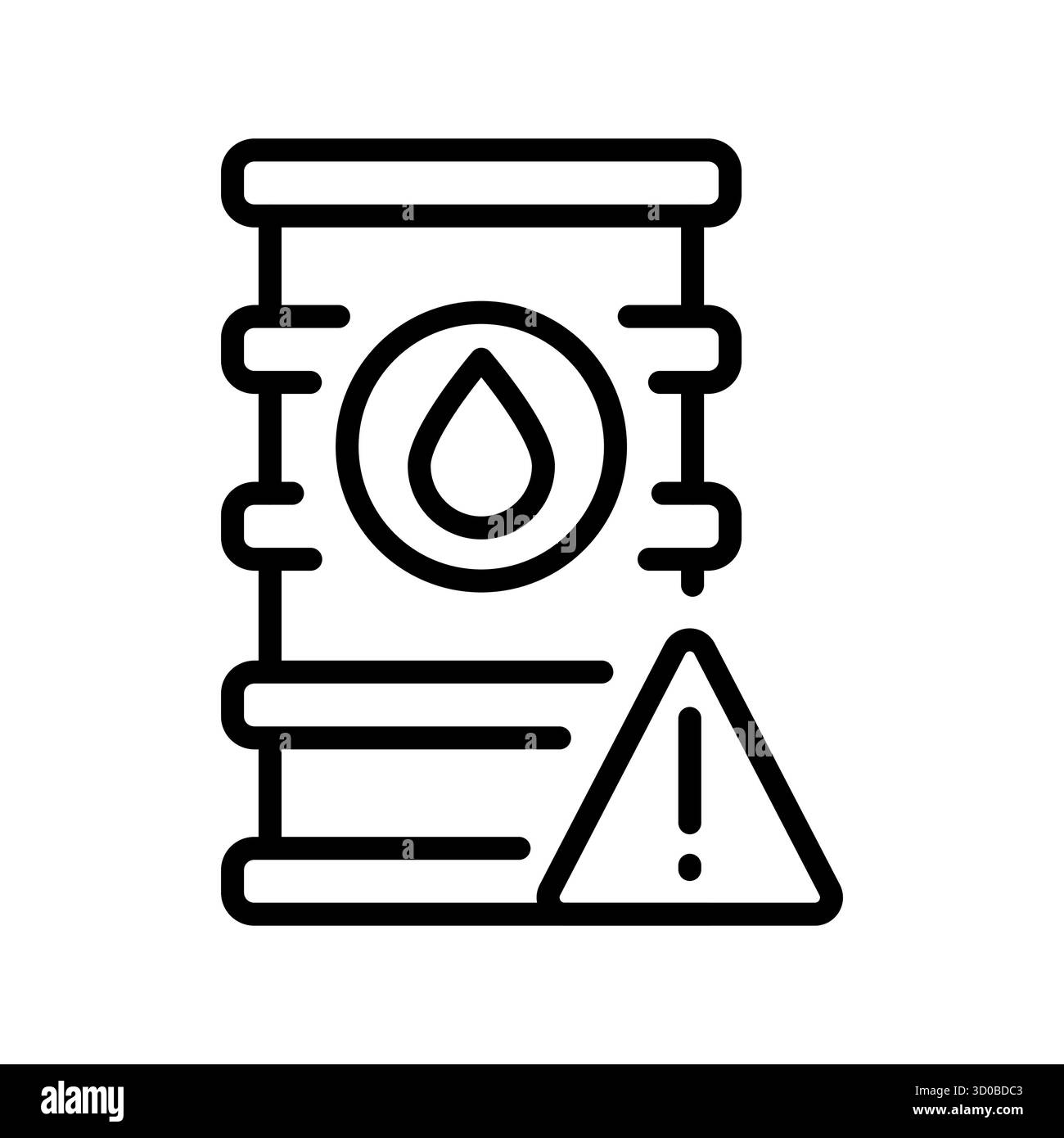 icona della linea nera di scarto della raffineria di petrolio per progetti digitali e di stampa. Icone di pulizia minime per applicazioni e siti Web. Icone semplici e moderne per UI UX e marchio Illustrazione Vettoriale