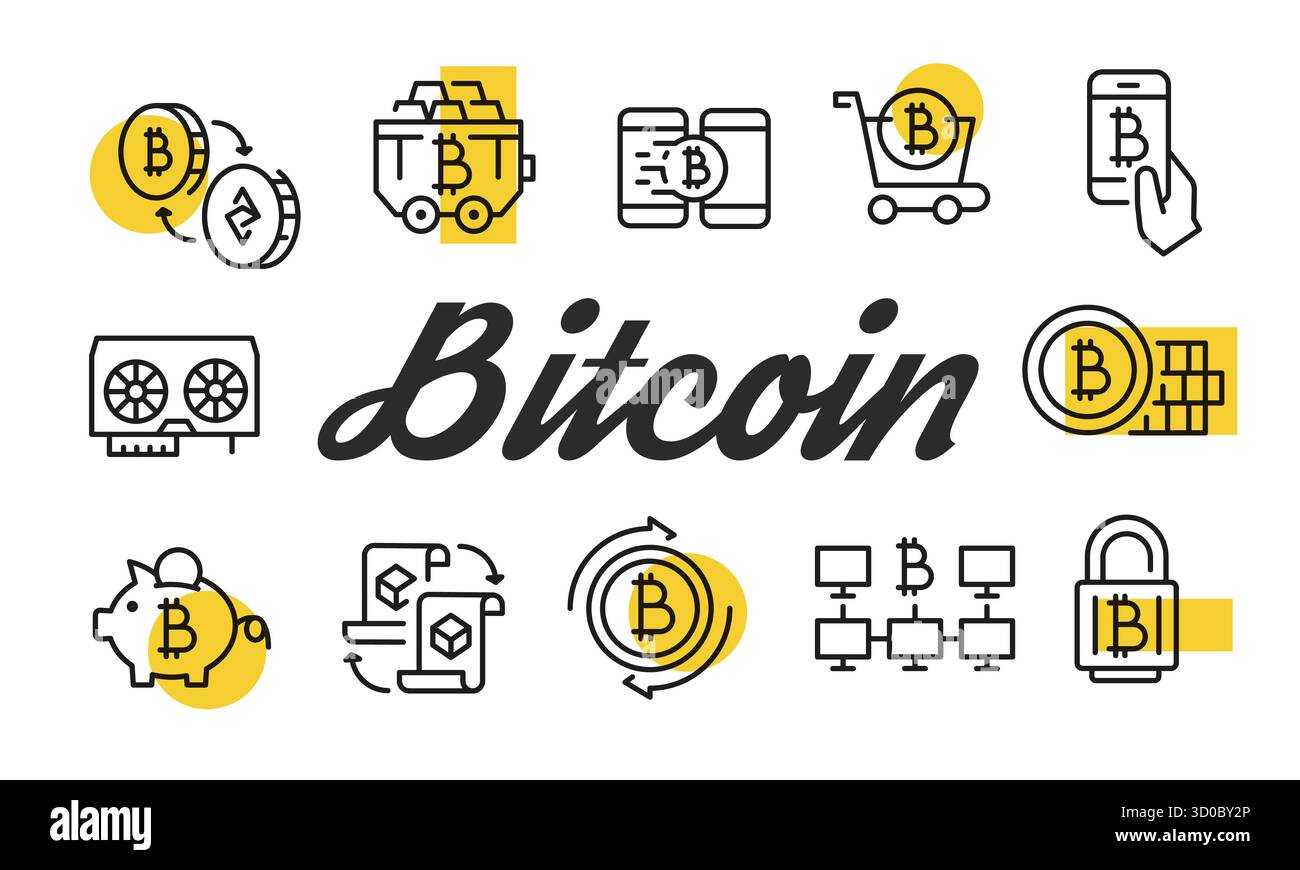 Poster Bitcoin. Illustrazione vettoriale Illustrazione Vettoriale