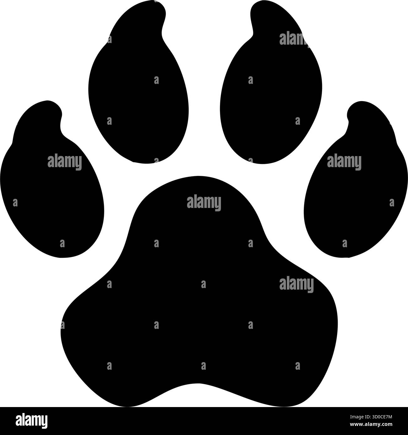 Vettore di sagoma con stampa di zampe animali – icona Bold Wildlife per il Branding di animali domestici, il design della natura e la segnaletica per esterni Illustrazione Vettoriale