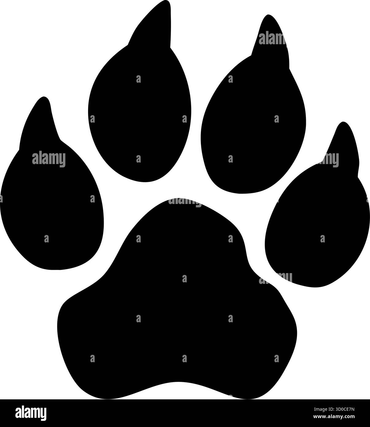 Vettore di sagoma con stampa di zampe animali – icona Bold Wildlife per il Branding di animali domestici, il design della natura e la segnaletica per esterni Illustrazione Vettoriale