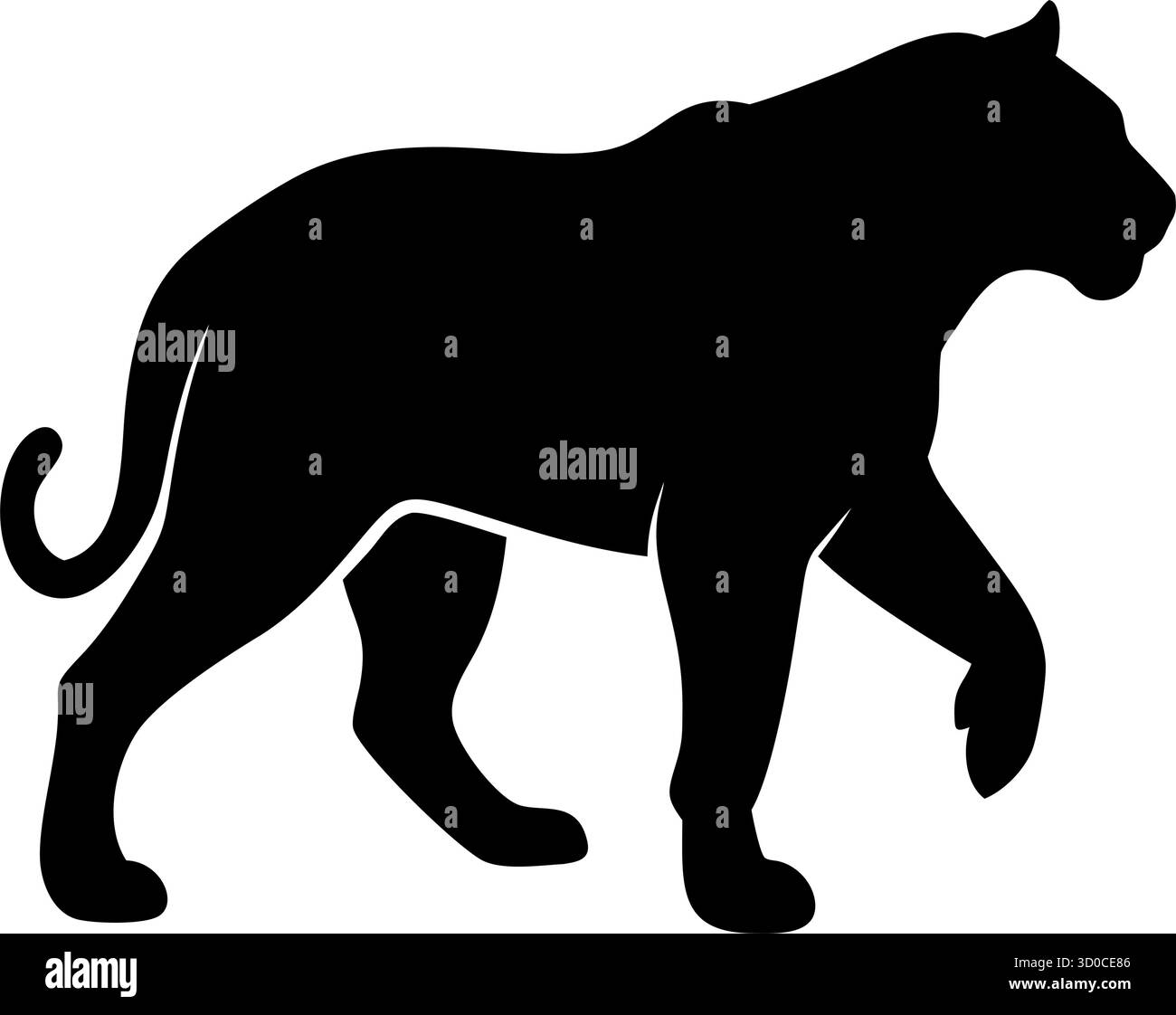 Tiger silhouette Vector – icona animale selvaggio per Jungle Branding, Tattoo Art e Fierce Design Projects Illustrazione Vettoriale