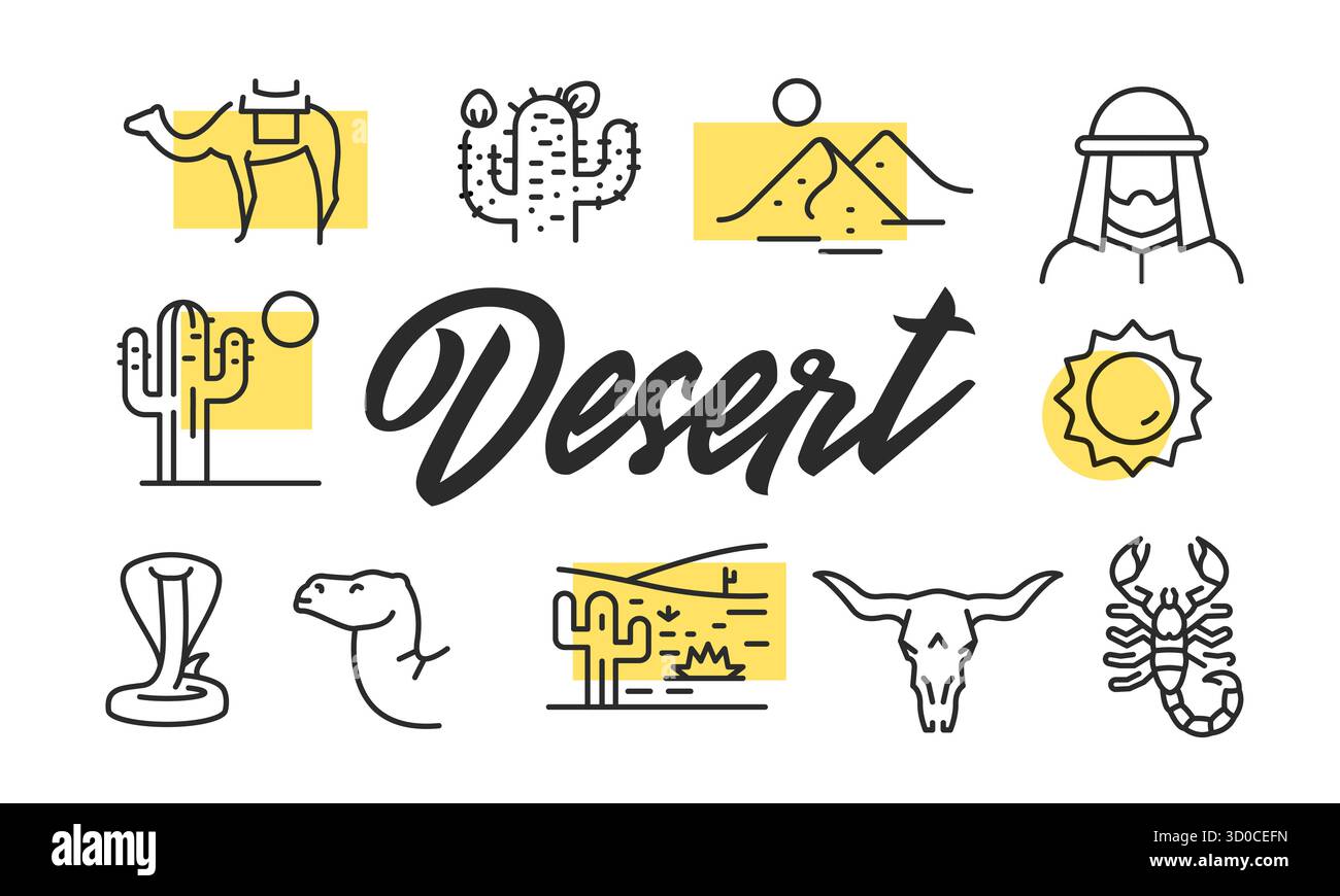 Poster del deserto. Illustrazione vettoriale Illustrazione Vettoriale