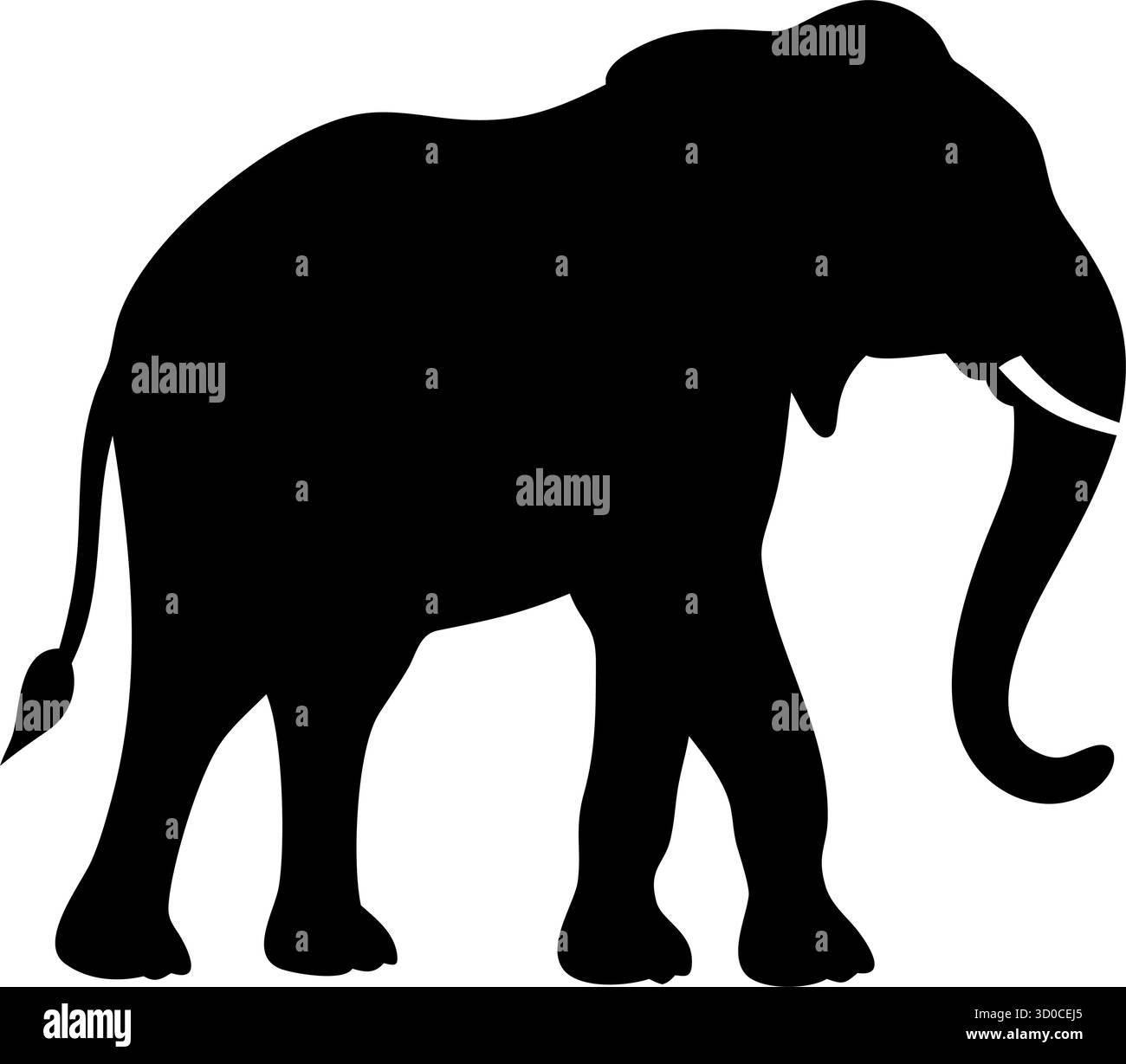 Elephant silhouette Vector – icona della fauna selvatica Majestic per Safari Branding, Educational Design e Nature Conservation Illustrazione Vettoriale