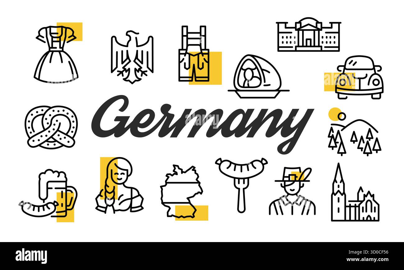 Poster Germania. Illustrazione vettoriale Illustrazione Vettoriale