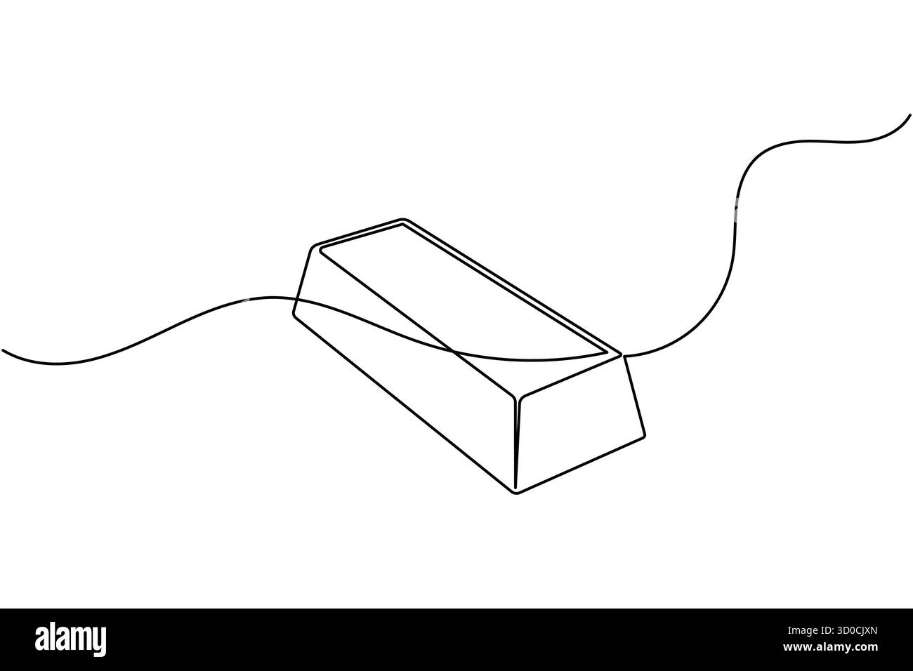 Illustrazione vettoriale del concetto di finanziamento del disegno a linea continua della barra d'oro Illustrazione Vettoriale
