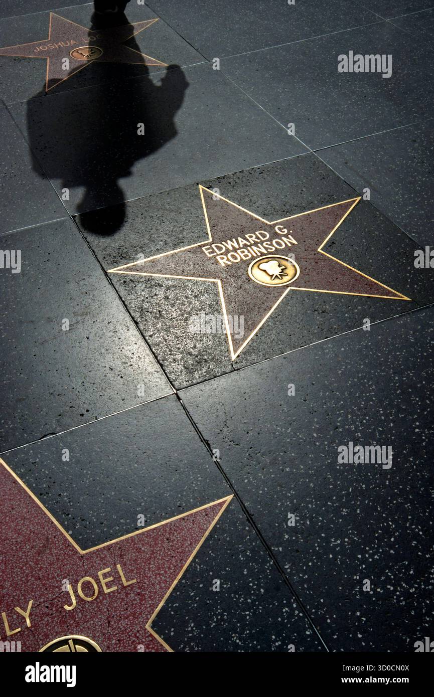 Stelle sul marciapiede di Hollywood Blvd. Walk of Fame, Los Angeles, CALIFORNIA Foto Stock