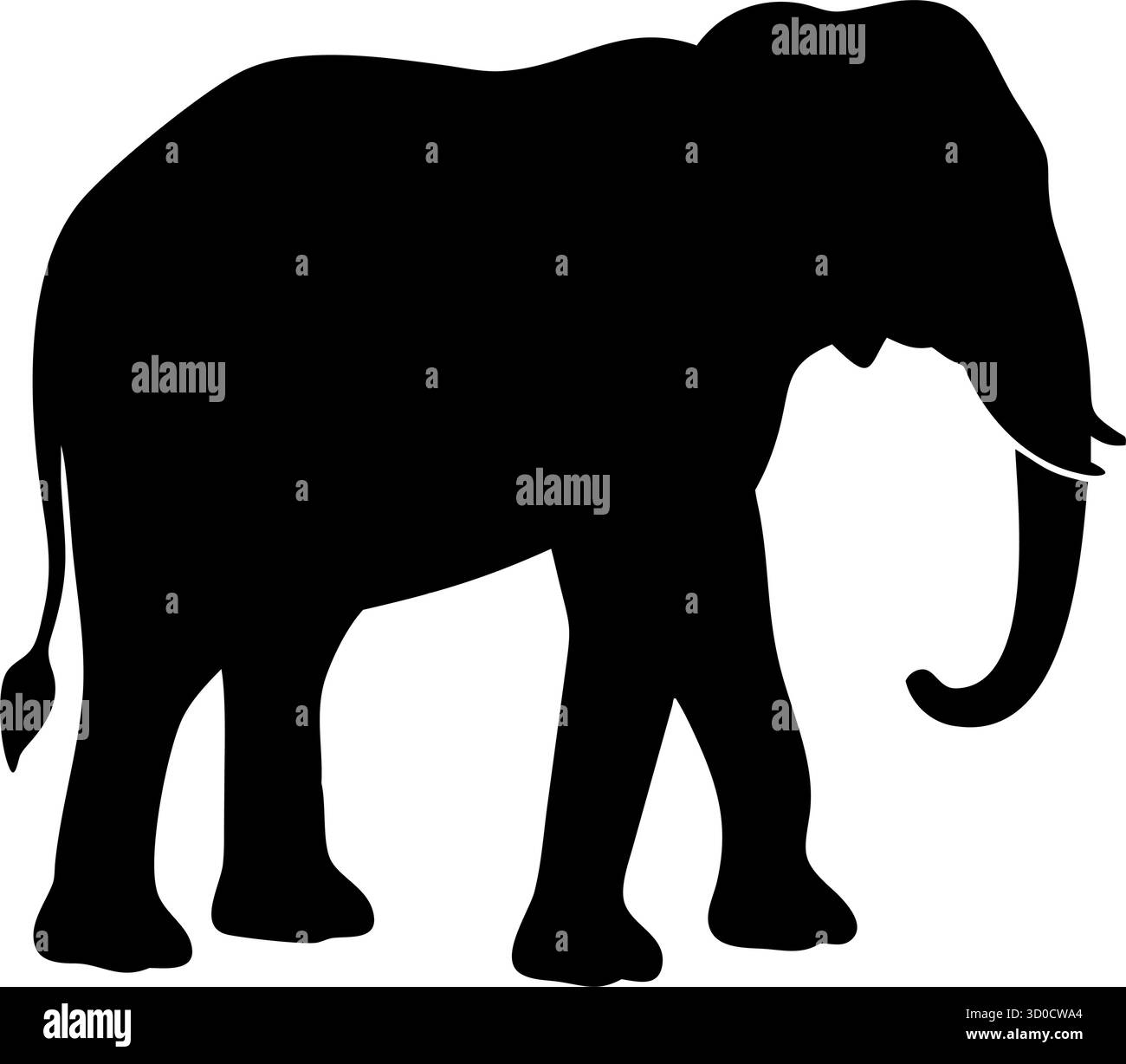 Elephant silhouette Vector – icona della fauna selvatica Majestic per Safari Branding, Educational Design e Nature Conservation Illustrazione Vettoriale