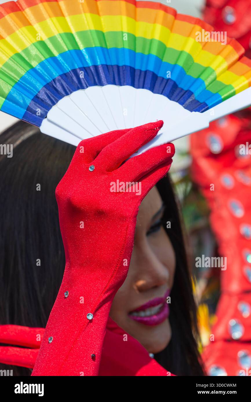 Drag Queen, Transvestite, Christopher Street Day, Colonia, Renania settentrionale-Vestfalia, Germania, Europa Foto Stock