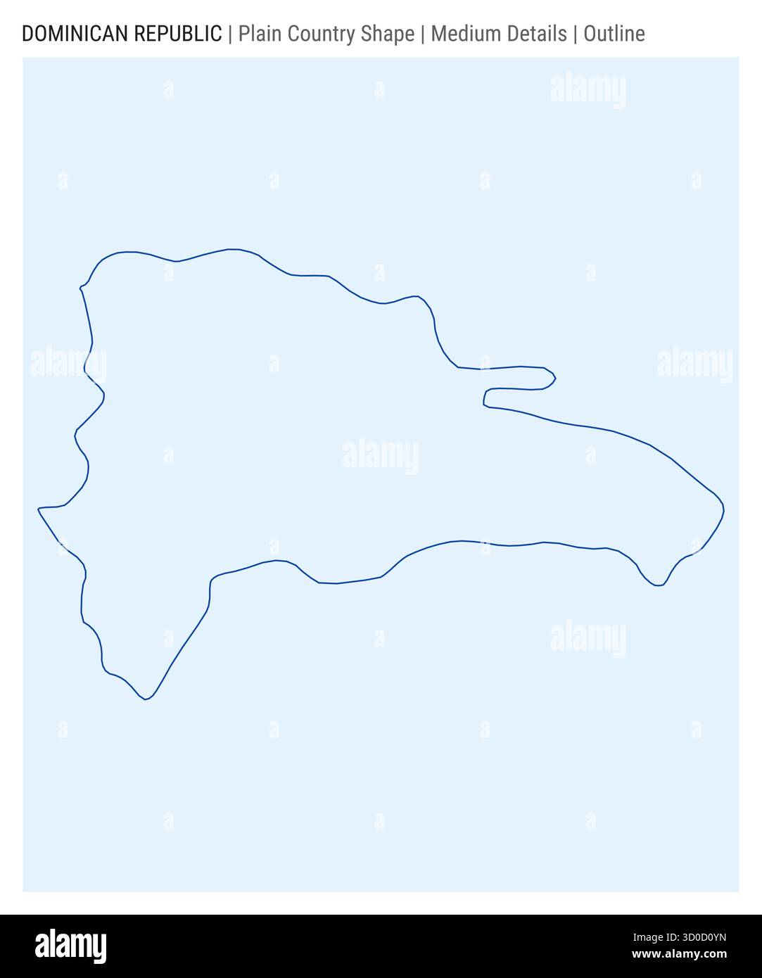 Mappa della nazione della Repubblica Dominicana. Dettagli supporto. Stile contorno. Forma della Repubblica Dominicana. Illustrazione vettoriale. Illustrazione Vettoriale