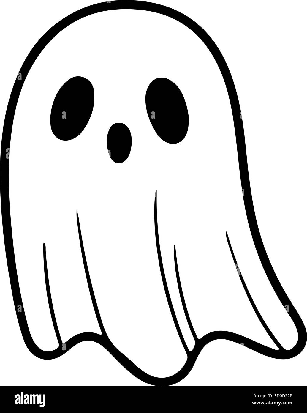 Icona fantasma disegnata a mano. Simbolo clipart disegno linea di contorno. Illustrazione vettoriale. Illustrazione Vettoriale