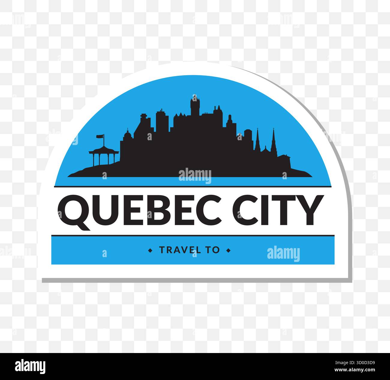 Esplora la splendida Quebec City, Una splendida destinazione di viaggio per tutti coloro che desiderano visitare Illustrazione Vettoriale