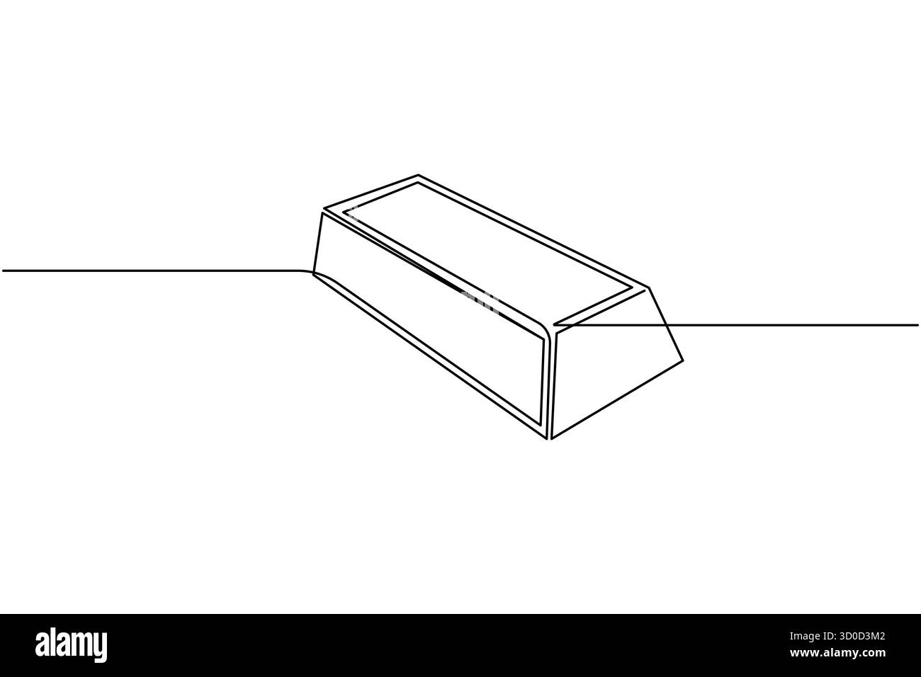 Illustrazione vettoriale del concetto di finanziamento del disegno a linea continua della barra d'oro Illustrazione Vettoriale