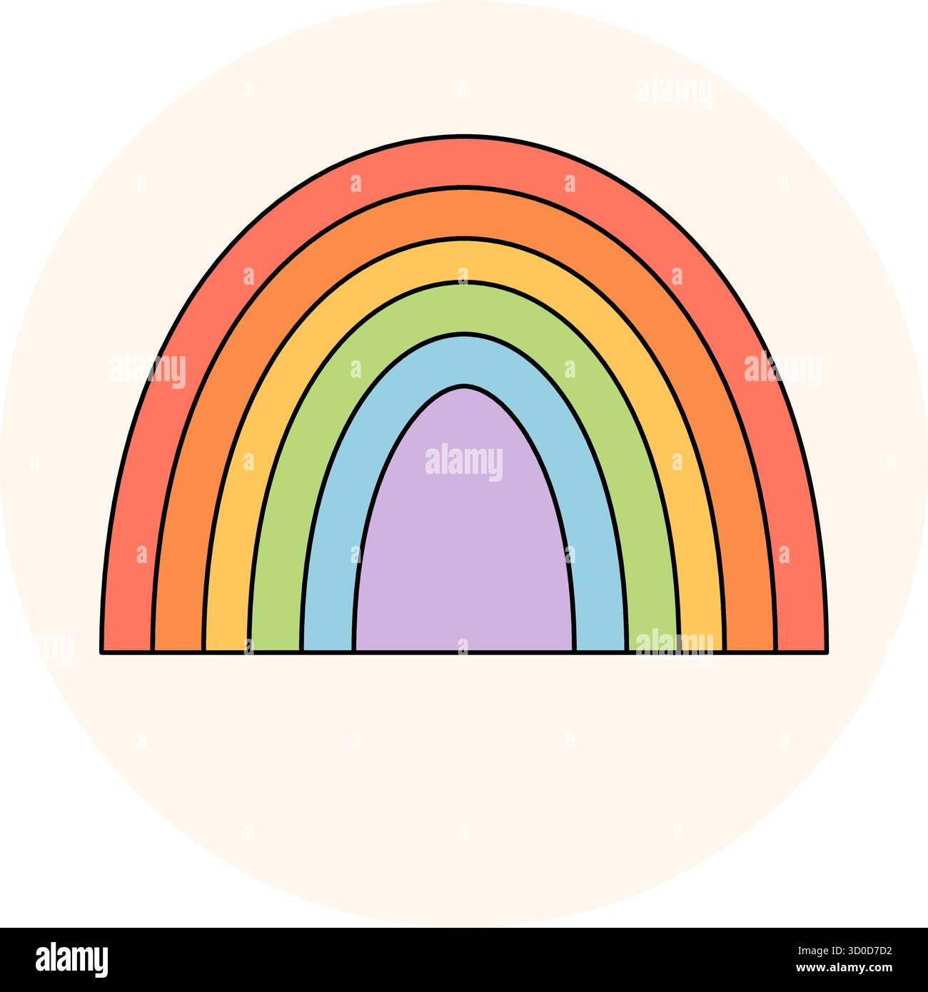 Etichetta adesiva Groovy retro Rainbow Illustrazione Vettoriale Etichetta adesiva Groovy retro Rainbow Illustrazione Vettoriale