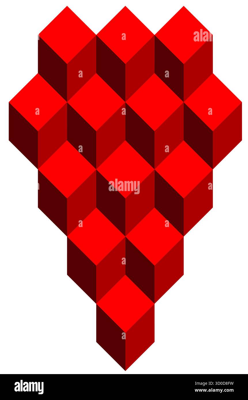 Sfondi poligonali astratti con design vettoriale a cubo rosso, elemento grafico modello per banner con copertina e pubblicità, gruppo di cubi e scatola Illustrazione Vettoriale