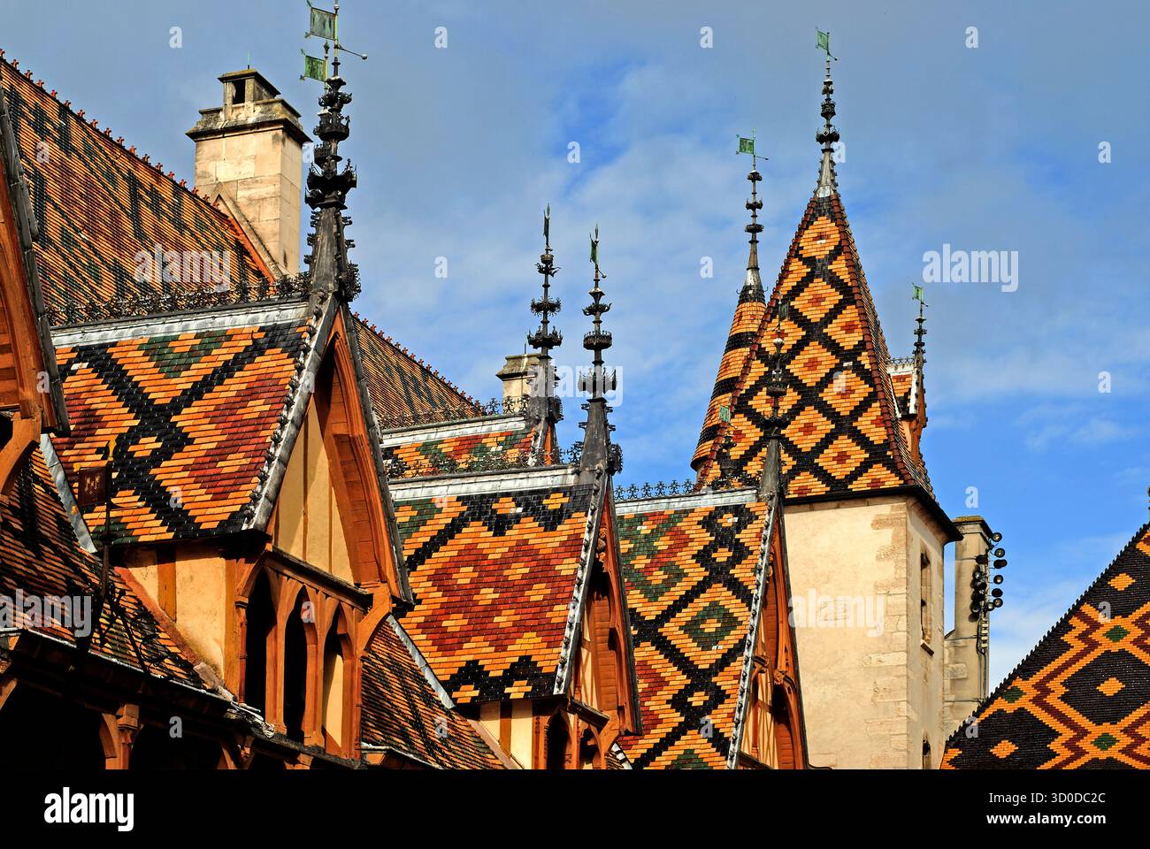 Tegole policrome del tetto presso l'Hotel-Dieu di Beaune, Cote-d OR, regione della Borgogna, Francia, Europa Foto Stock Tegole policrome del tetto presso l'Hotel-Dieu di Beaune, Cote-d OR, regione della Borgogna, Francia, Europa Foto Stock