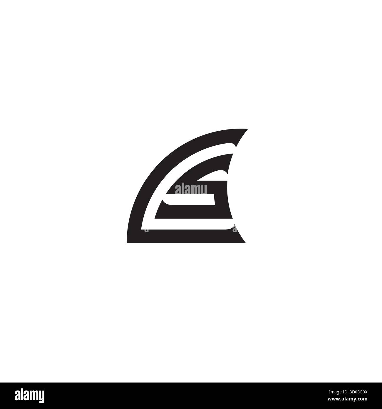 Logo o icona Letter LS, SL, CS o SC e Shark fin Illustrazione Vettoriale