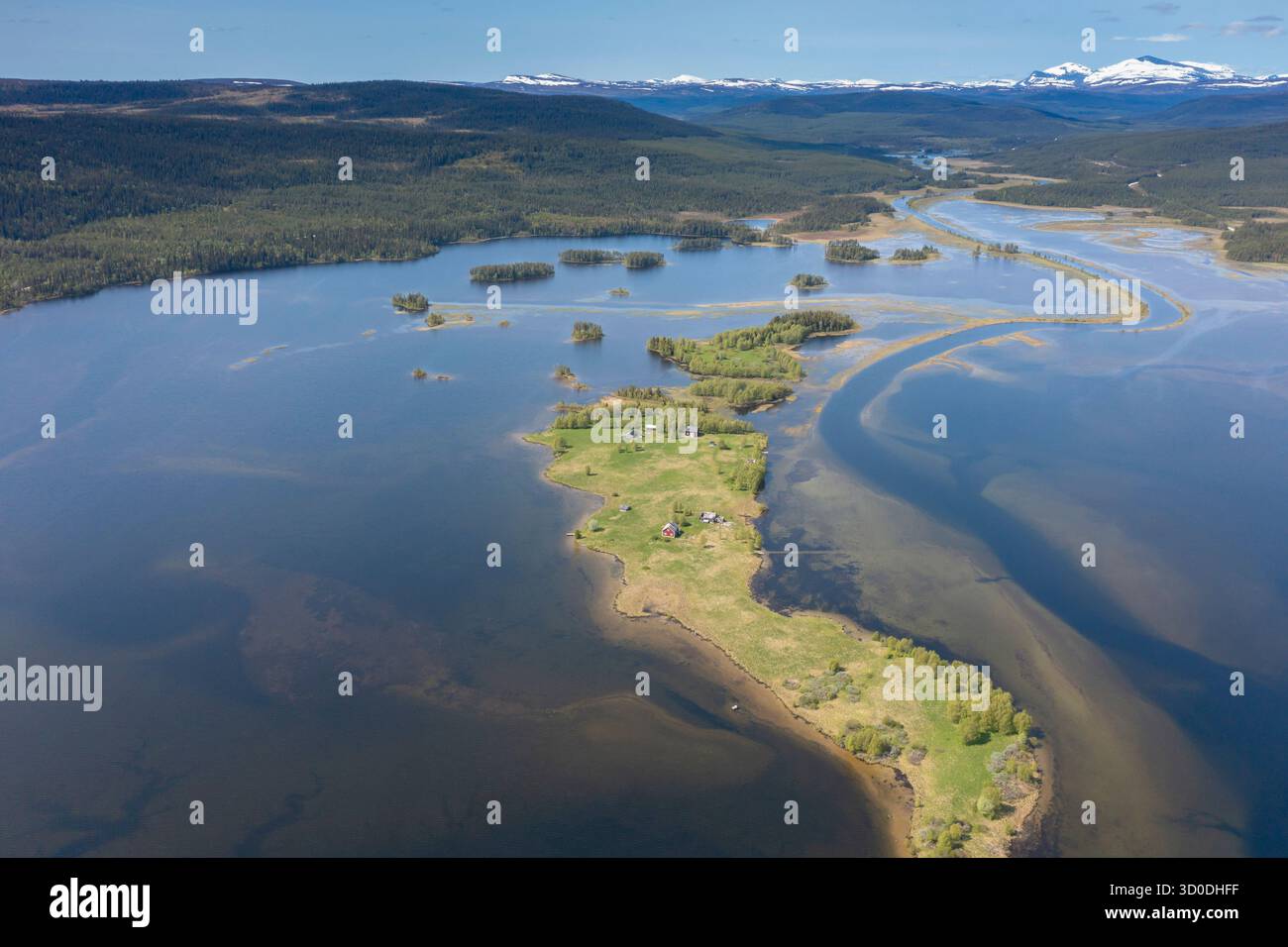 Vista di Storsjön, Härjedalen, Svezia Foto Stock