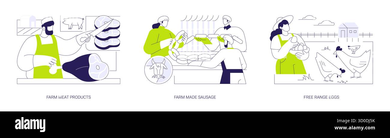 Prodotti agricoli isolato cartoon vettore illustrazioni se Illustrazione Vettoriale