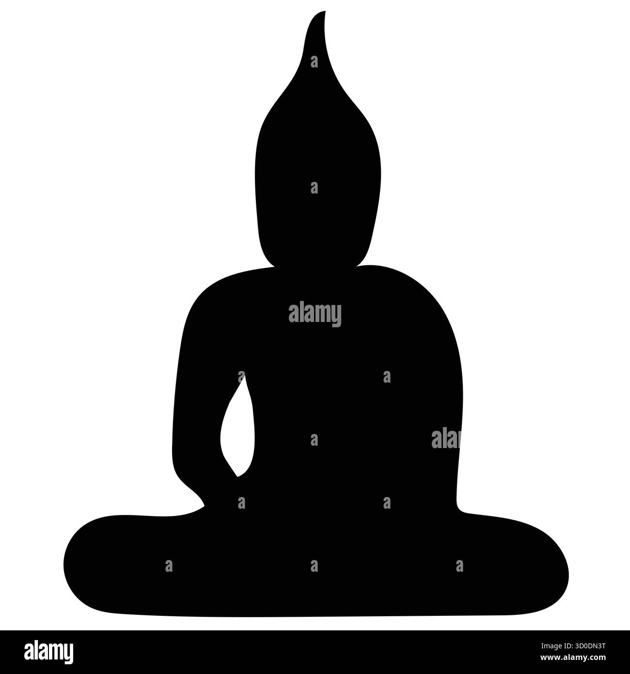 Sagoma del Buddha seduto: Icona della postura di meditazione per Vesak/Purnima Illustrazione Vettoriale