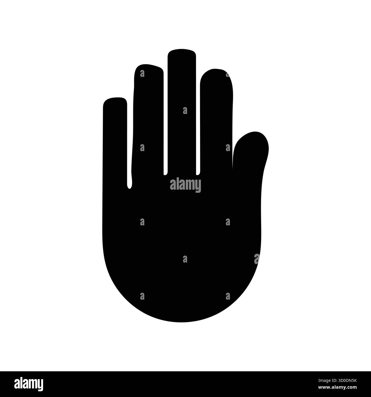 Open Palm silhouette: Icona universale per Stop, protezione e Abhay Mudra Illustrazione Vettoriale