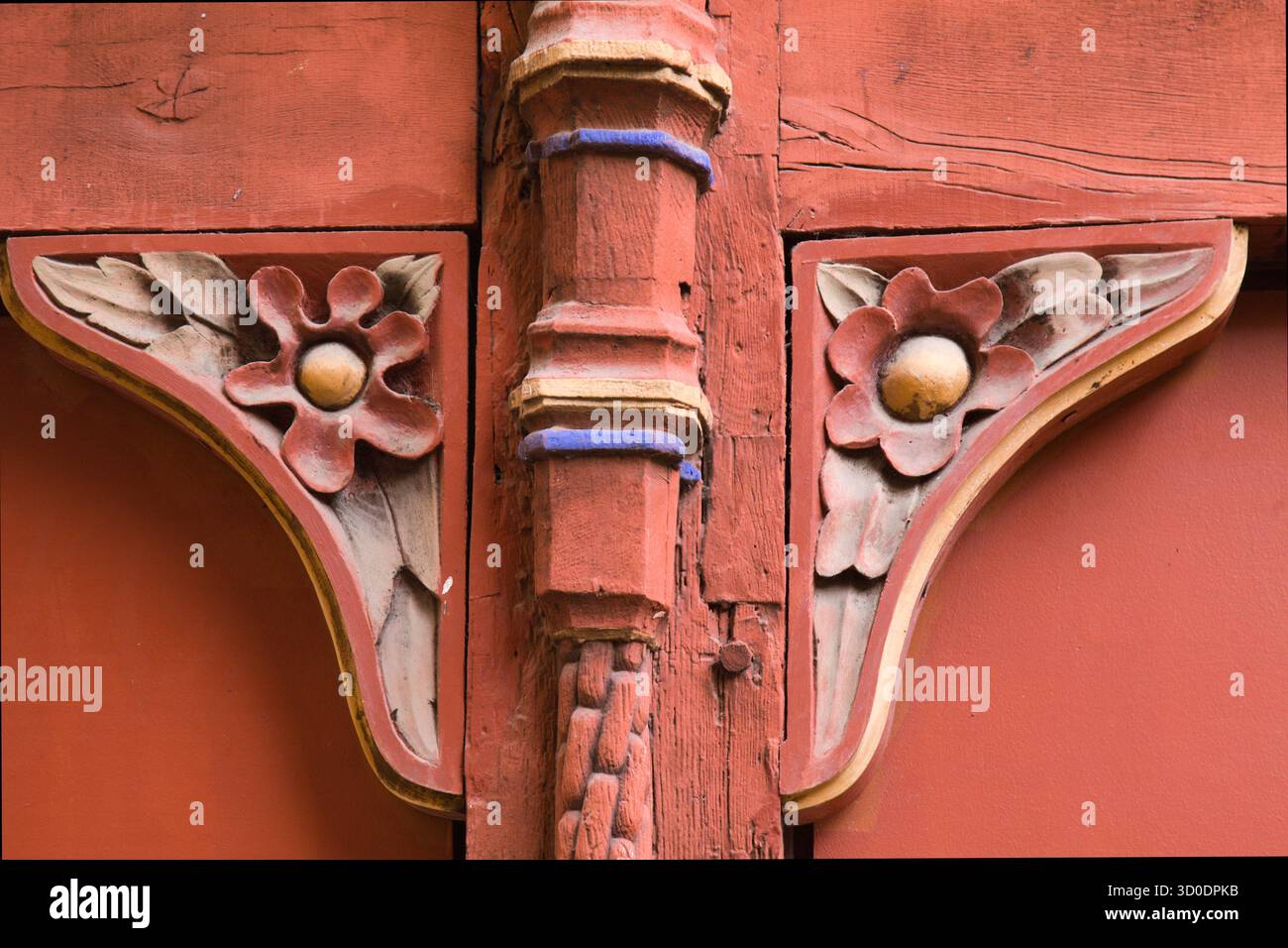 Francia, Bretagne, Rennes, architettura tradizionale, case a graticcio, dettaglio, Foto Stock