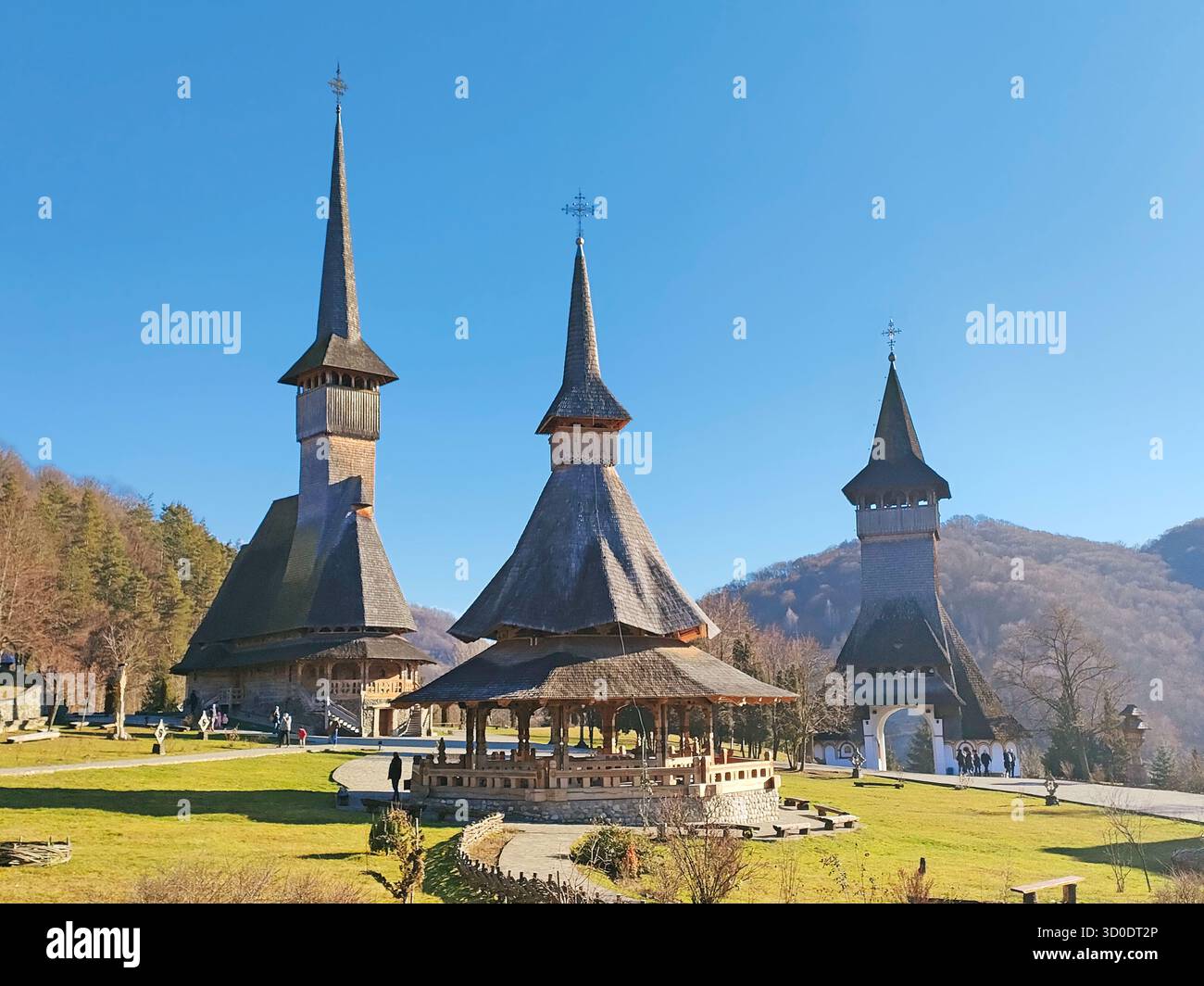 Monastero di Barsana (Mănăstirea Bârsana), insediamento monastico ortodosso nella contea di Maramures, regione della Transilvania, Romania Foto Stock