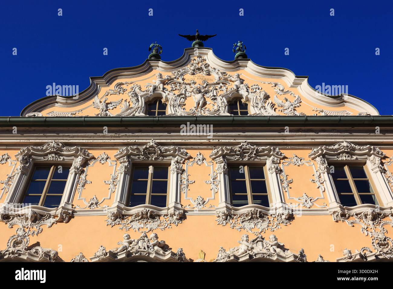 Casa del Falcone, nota anche come Casa dei Falcon, Würzburg, bassa Franconia, Baviera, Germania Foto Stock