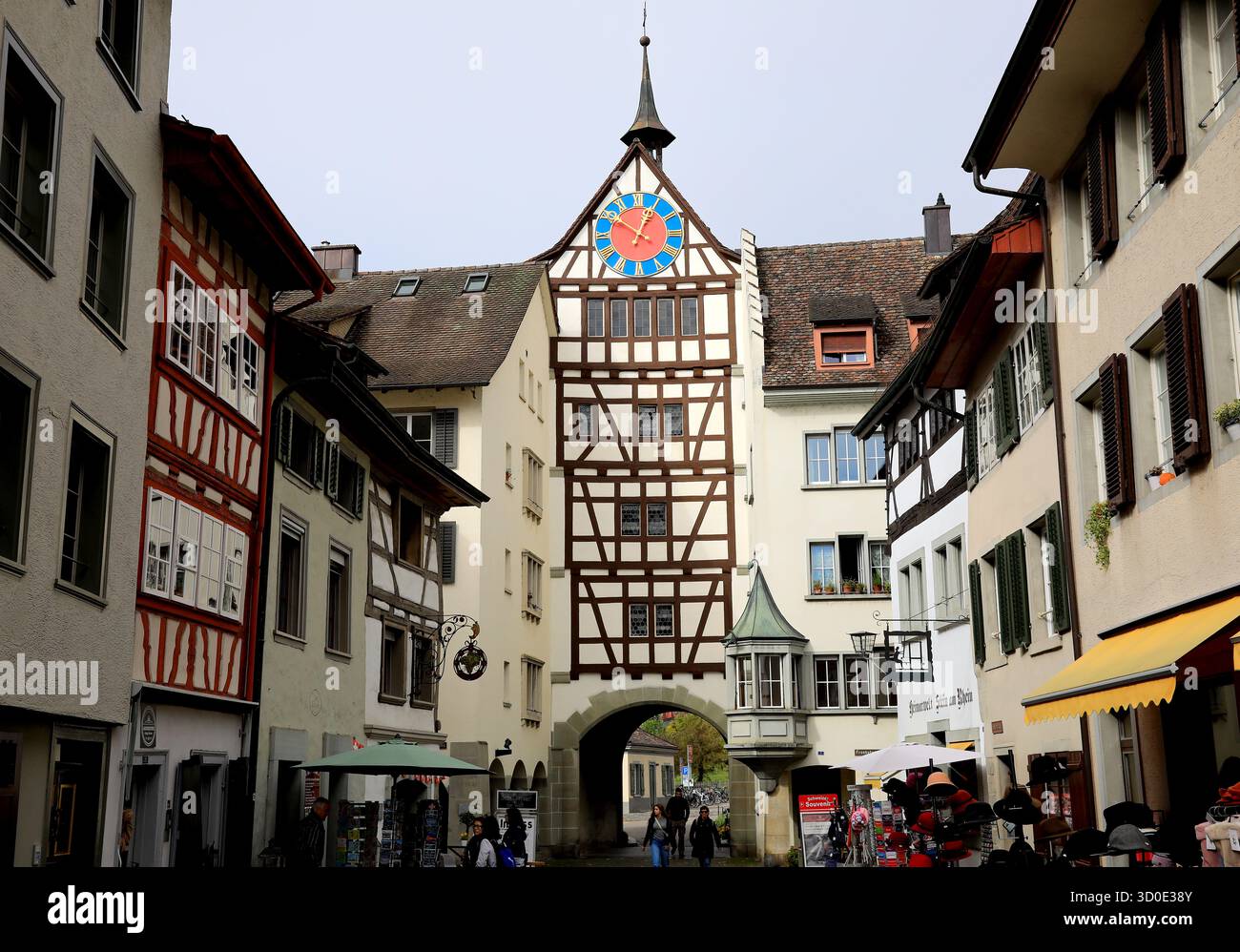 Untertor, ingresso cittadino inferiore, Stein am Rhein, Cantone di Sciaffusa, Svizzera Foto Stock