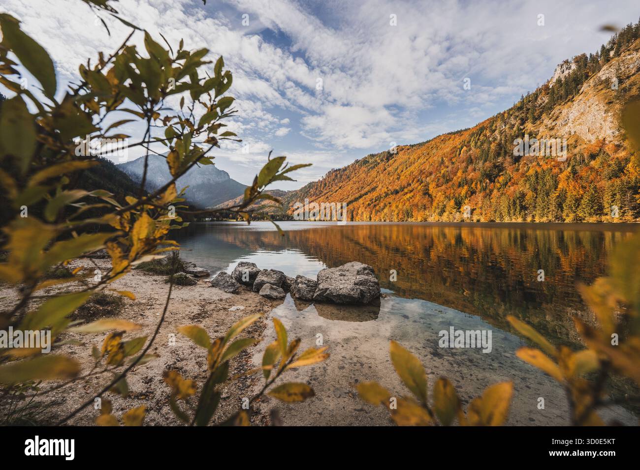 Der Vordere Langbathsee im Höllengebirge im oberösterreichischen Teil des Salzkammergutes im Herbst AM 21.10.2025. // il Vorderer Langbathsee sulle montagne di Höllengebirge nella parte alta austriaca del Salzkammergut in autunno il 21 ottobre 2025 - 20251021 PD18305 credito: APA-PictureDesk/Alamy Live News Foto Stock