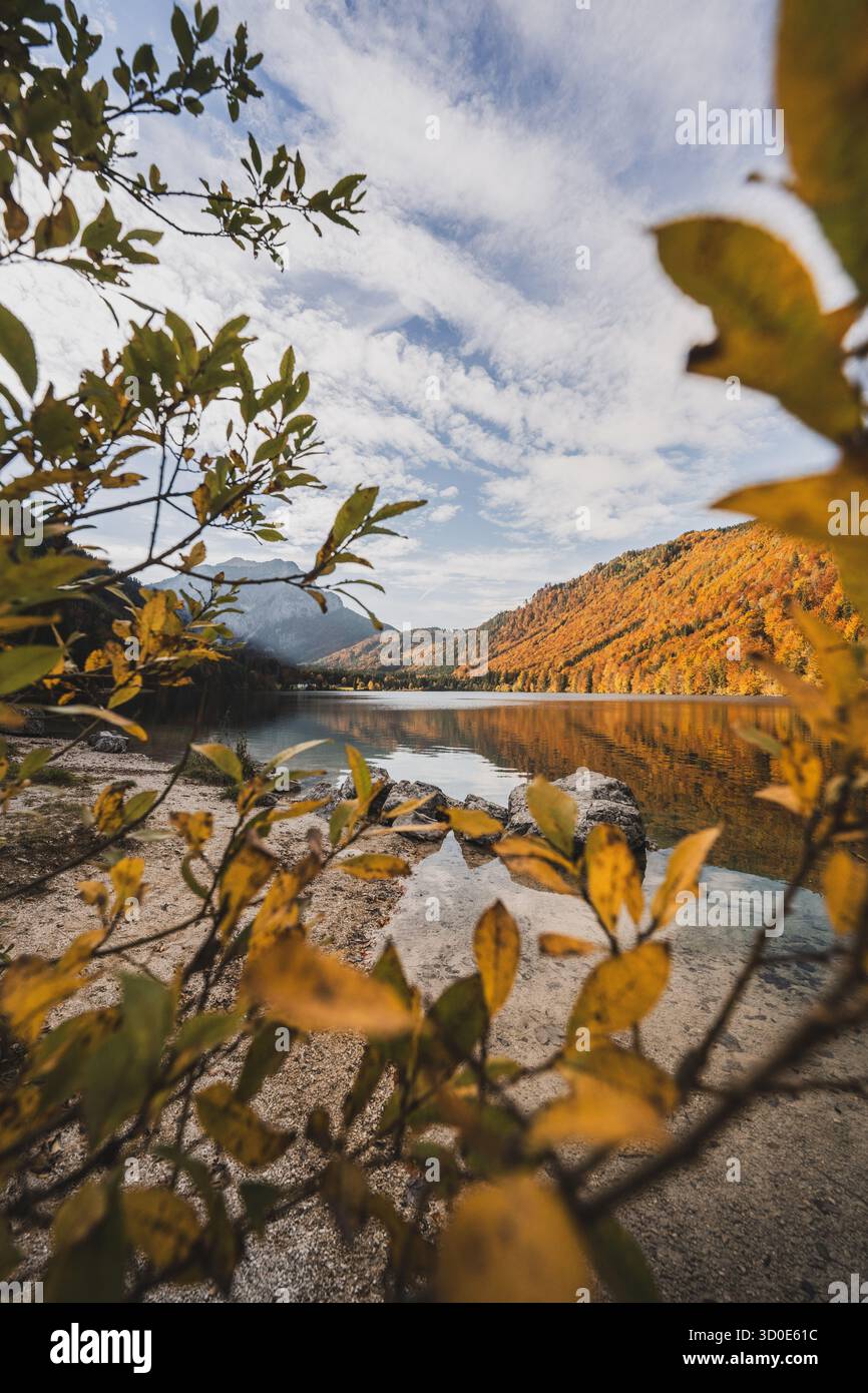 Der Vordere Langbathsee im Höllengebirge im oberösterreichischen Teil des Salzkammergutes im Herbst AM 21.10.2025. // il Vorderer Langbathsee sulle montagne di Höllengebirge nella parte alta austriaca del Salzkammergut in autunno il 21 ottobre 2025 - 20251021 PD18303 credito: APA-PictureDesk/Alamy Live News Foto Stock