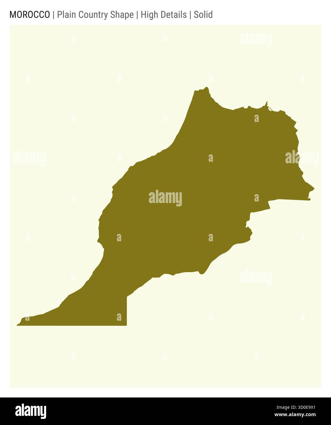 Mappa della campagna del Marocco. Dettagli alti. Stile solido. La forma del Marocco. Illustrazione vettoriale. Illustrazione Vettoriale