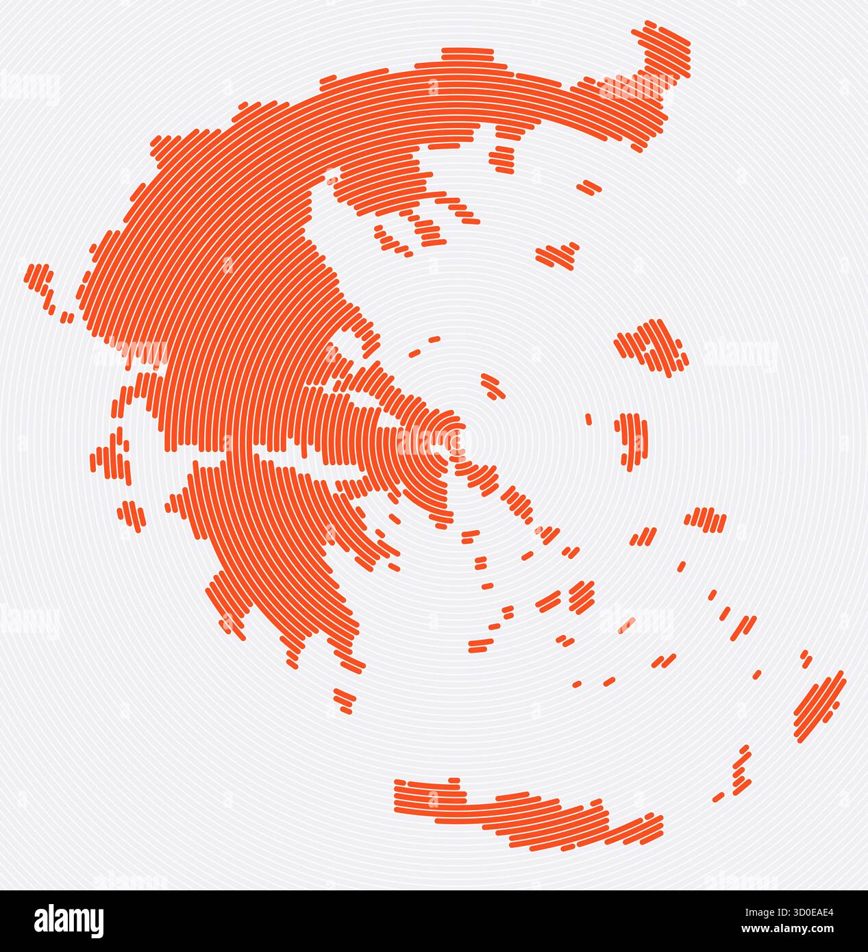 Anelli a forma di Grecia. Mappa del paese formata da cerchi impilati. Design della forma di confine della Grecia. Illustrazione vettoriale VIBRANT. Illustrazione Vettoriale