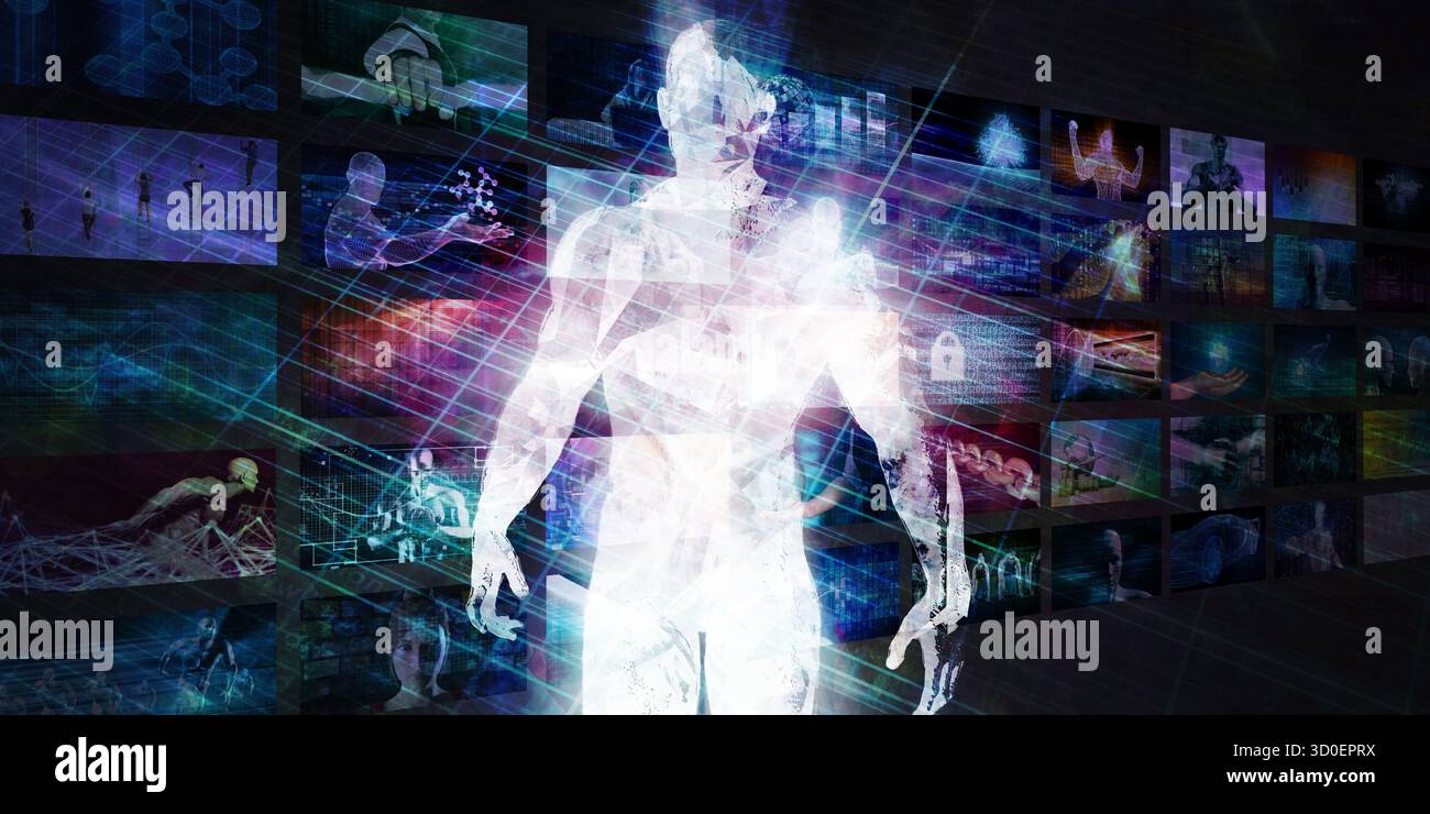 Digital Multimedia Broadcasting la tecnologia come concetto di media Foto Stock