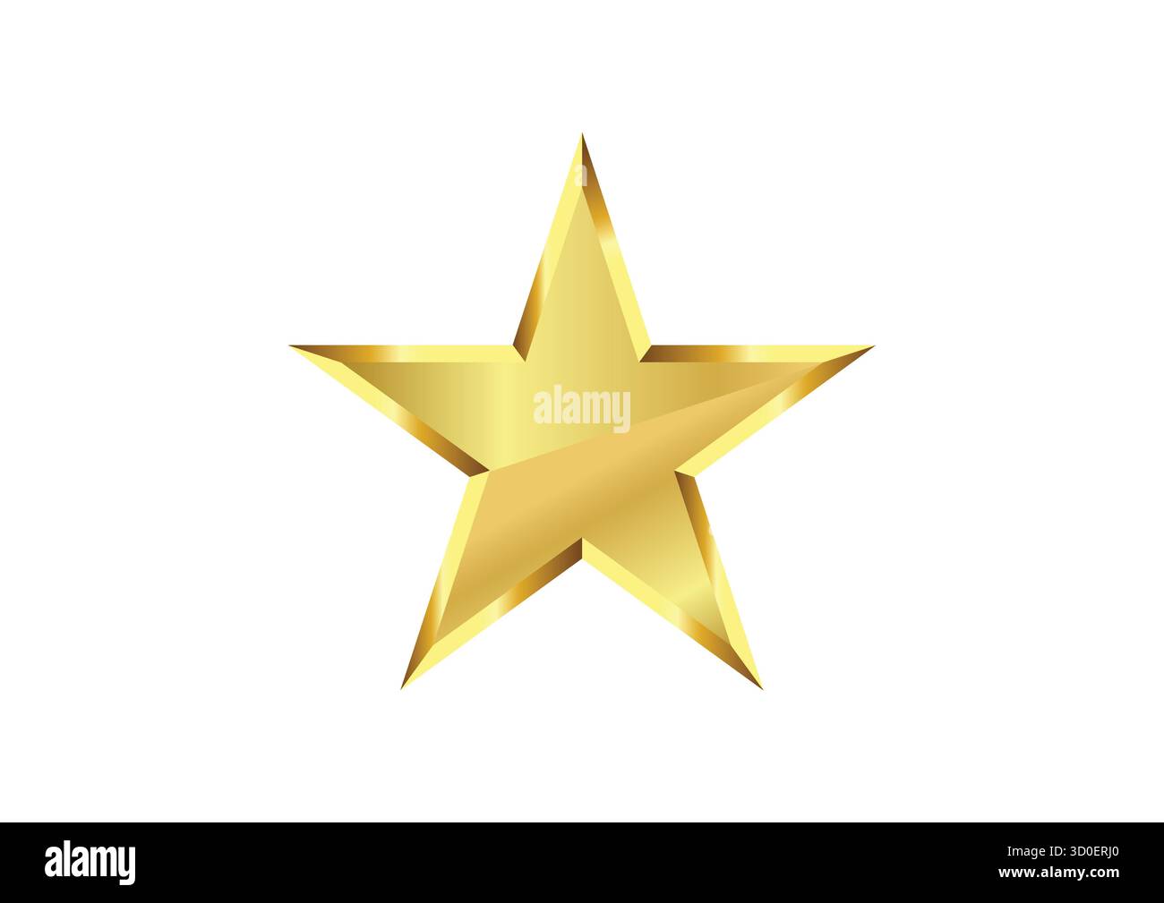 Icona stella d'oro – simbolo premio 3D lucido con finitura sfumata. Stella d'oro. Stella d'oro sul bianco Illustrazione Vettoriale