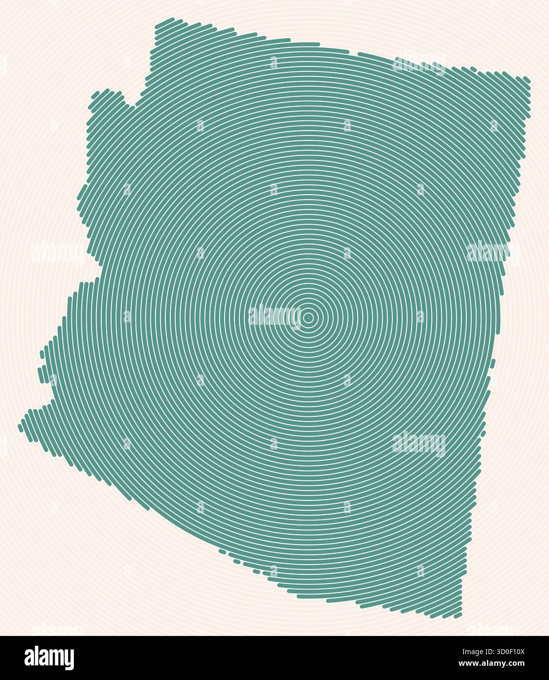 Anelli a forma di Arizona. Mappa di stato formata da cerchi impilati. Design della forma del confine dell'Arizona. Illustrazione del vettore di tendenza. Illustrazione Vettoriale