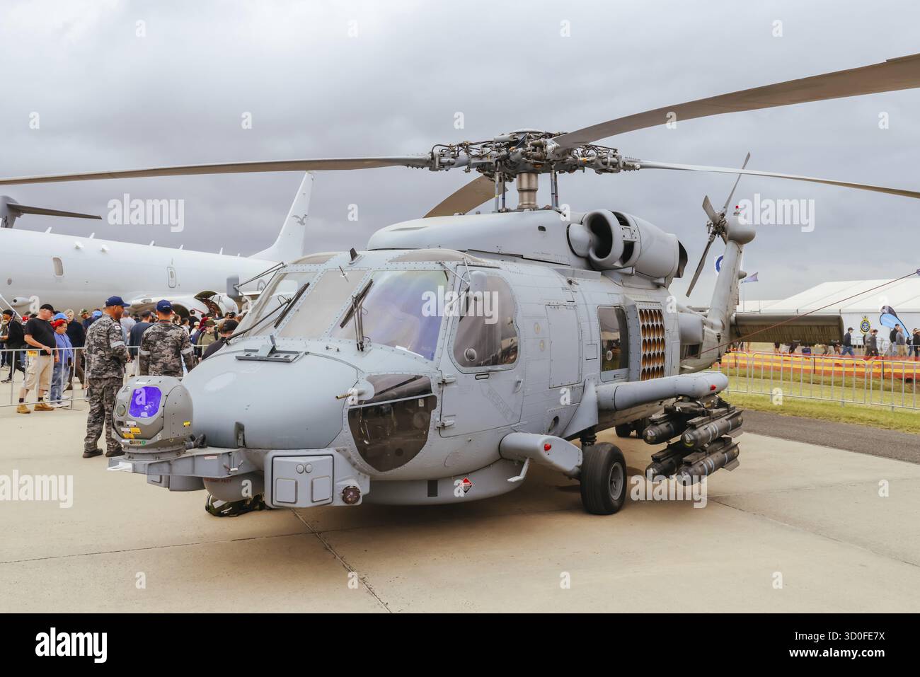 MELBOURNE, AUSTRALIA - MARZO 29: Elicottero MH-60R Seahawk visto durante l'Avalon Airshow 2025 all'Avalon Airport il 29 marzo 2025 a Melbourne, Austr Foto Stock