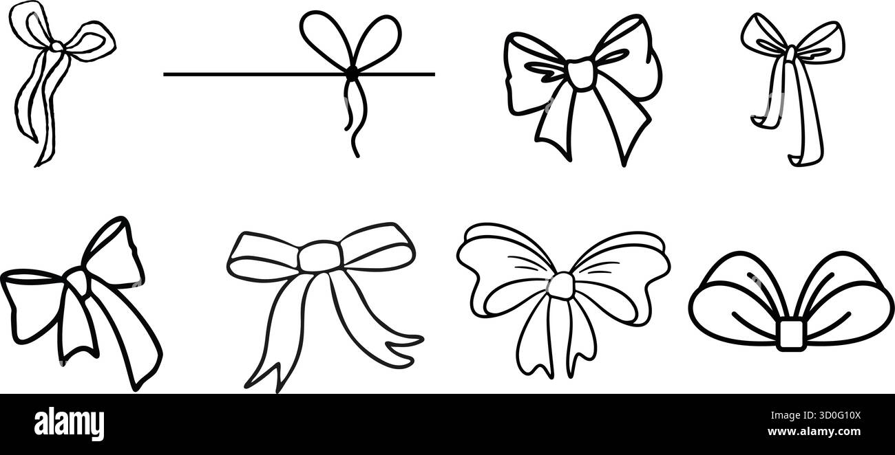 Collezione di archi artistici Simple line Illustrazione Vettoriale