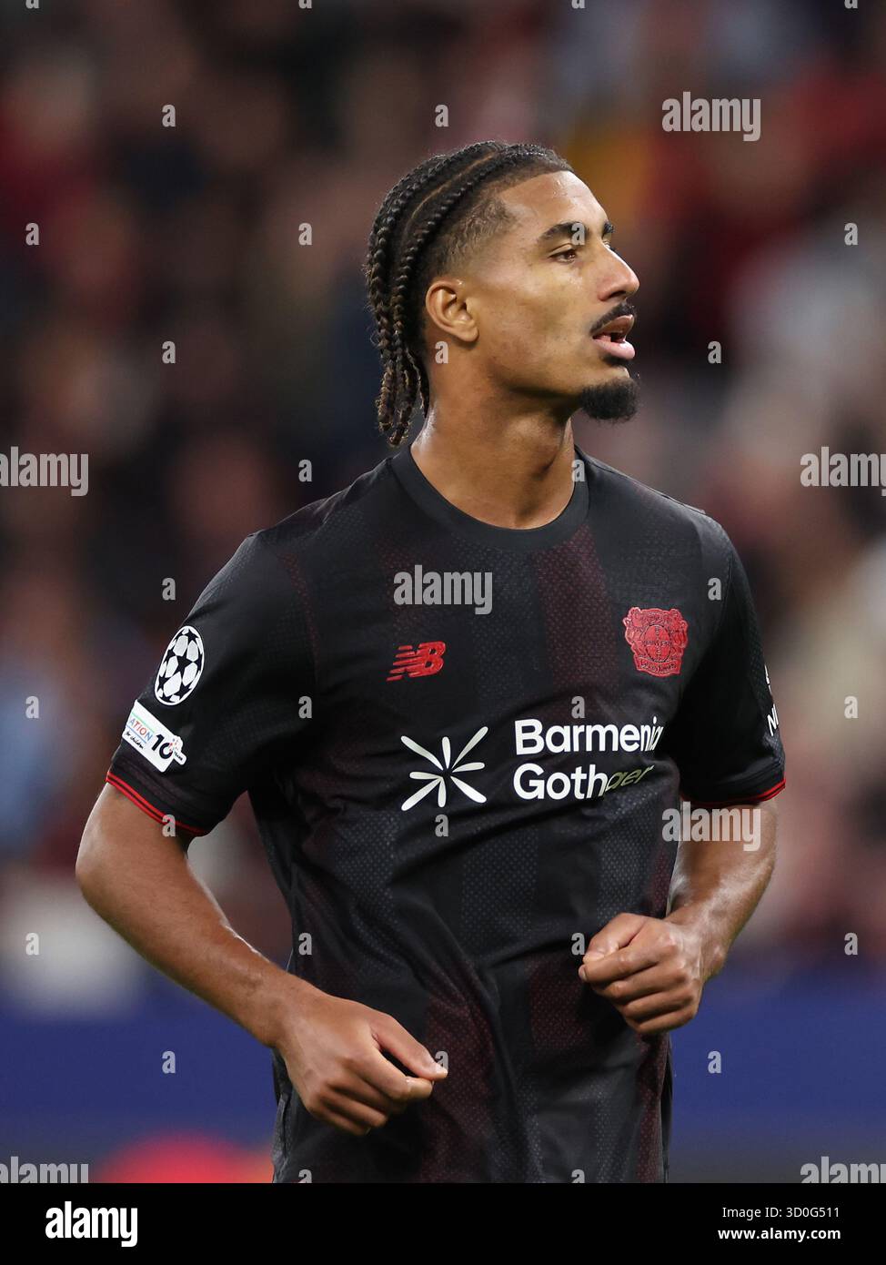 LEVERKUSEN - equi Fernandez del Bayer 04 Leverkusen durante la partita di UEFA Champions League tra Bayer 04 Leverkusen e Paris Saint-Germain alla Bay Arena il 21 ottobre 2025, a Leverkusen, Germania. ANP / Hollandse Hoogte / Bart Stoutjesdijk Foto Stock