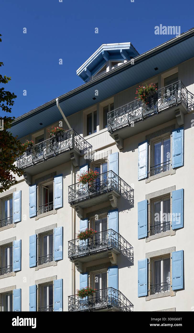 Innenstadt von Chamonix-Mont-Blanc Foto Stock