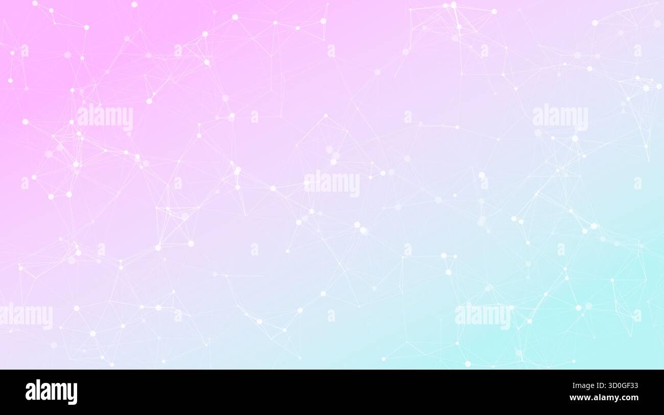 Rete astratta di punti particelle e linee connesse che formano una struttura simile a quella del web. Sfondo moderno e di ispirazione tecnologica, ideale per presentazioni e scienze Foto Stock