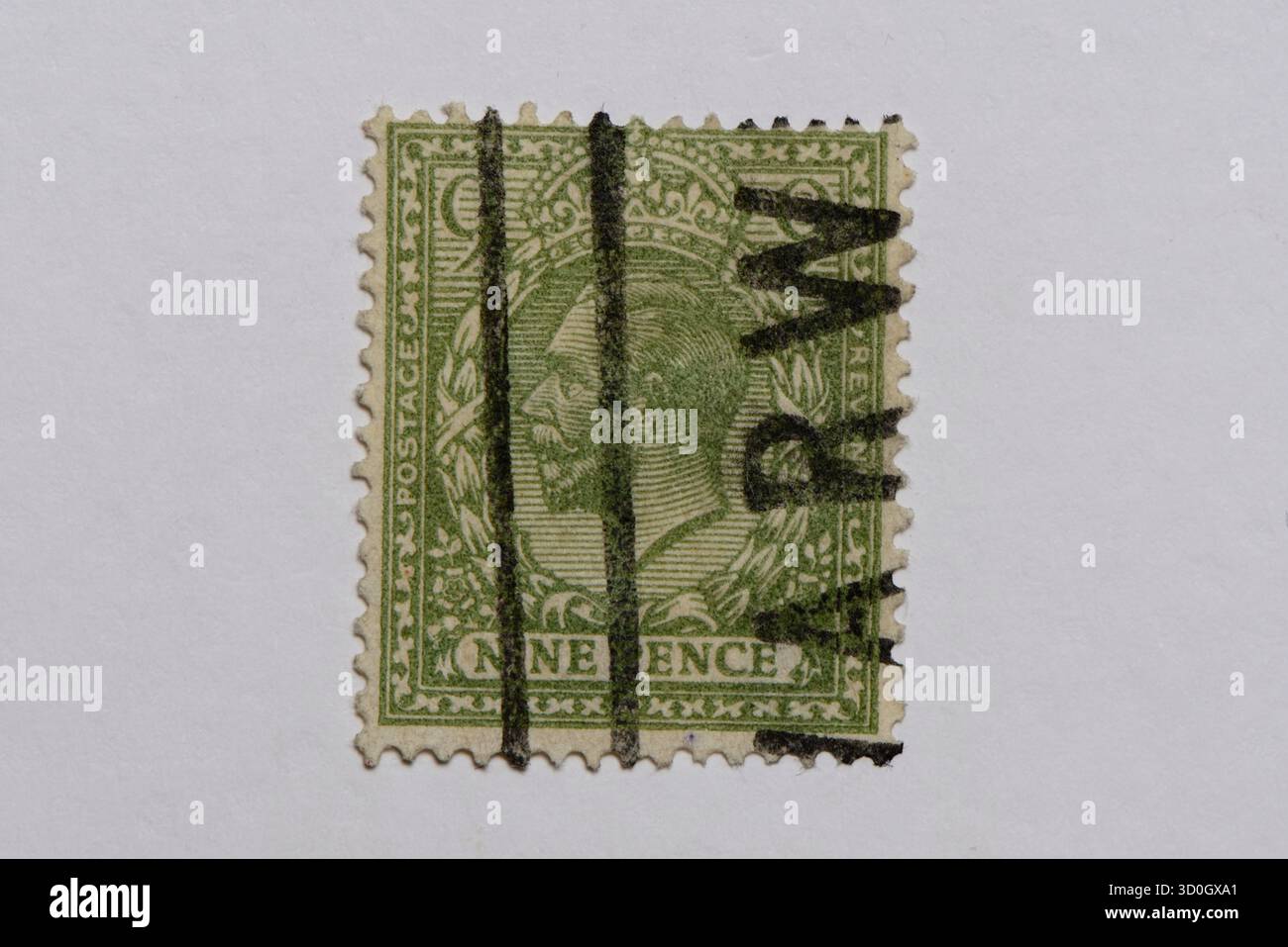 Francobolli dal Regno Unito, King George V, Nine Pence, colore: Verde oliva, 1922 Foto Stock