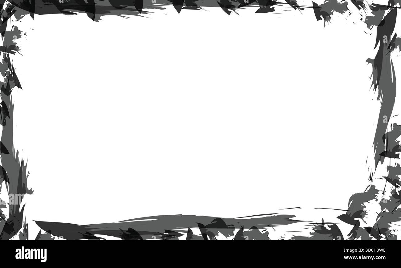 Cornice grunge con bordi ruvidi isolati su sfondo trasparente Illustrazione Vettoriale