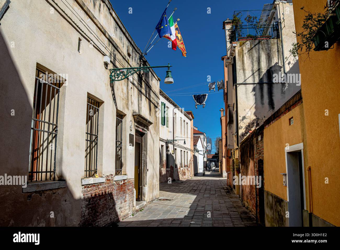 Rio Terà San Isepo, una strada tranquilla nel Castello Sestieri di Venezia Foto Stock