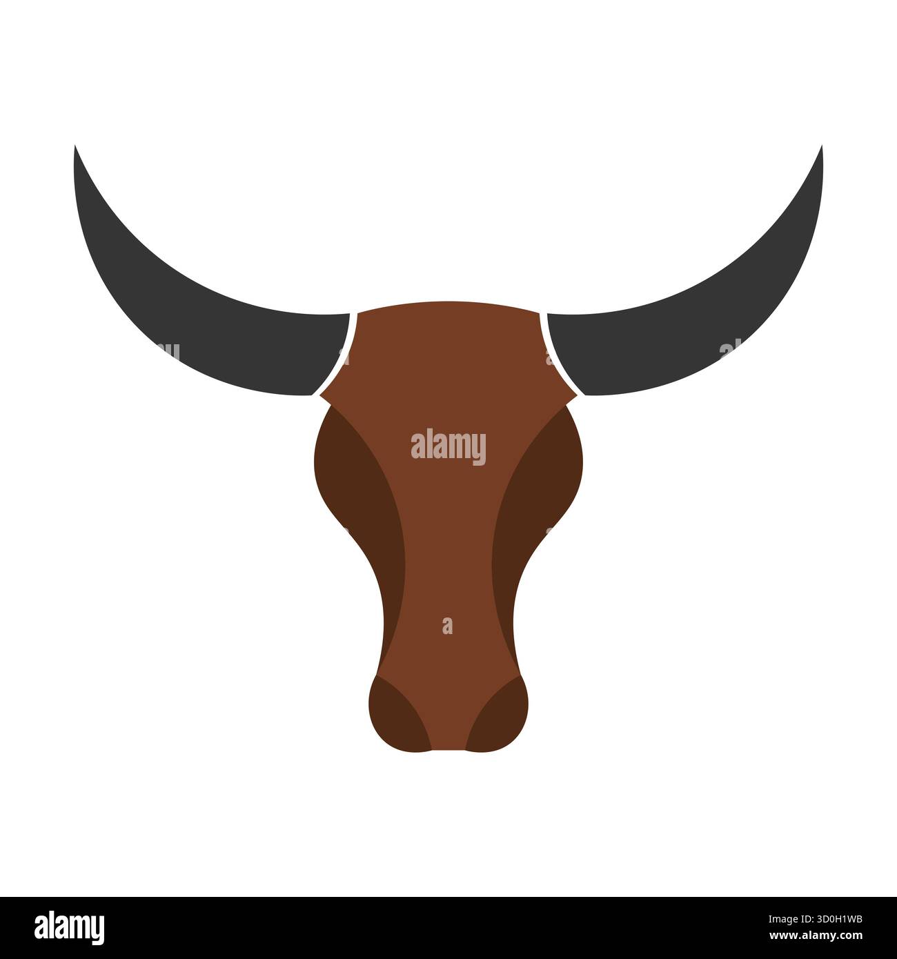 Vettoriale silhouette a testa tonda. Perfetto per loghi, emblemi, temi agricoli, design in stile occidentale o branding relativi a forza, potenza e agricoltura. Illustrazione Vettoriale