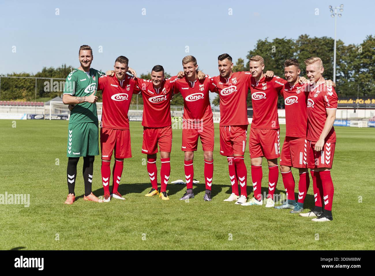 Ritratti giocatore e squadra ZFC Meuselwitz stagione 2016-207 Steven Braunsdorf, Yves Brinkmann, Fabian Raithel, Felix Mueller, Rufat Dadashov, Foto Stock